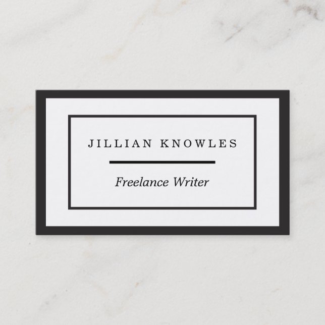Writer Freelance Visitkort (Framsida)