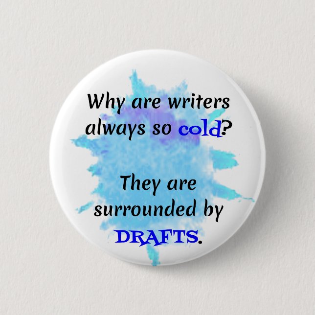 Writer Joke English Teacher Funny Gift Knapp (Framsida)
