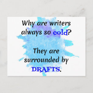 Writer Joke English Teacher Funny Gift Vykort