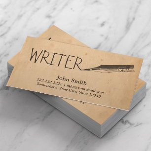 Writer Notary Public Vintage Rustic Kraft Visitkort