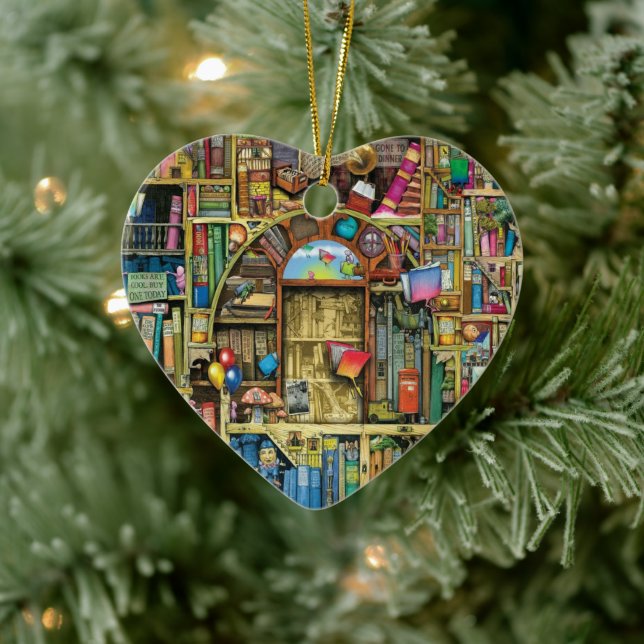 Writer Reader BookaholBokar Älskare Bookworm Julgransprydnad Keramik (Träd)