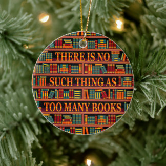 Writer Reader BookaholBokar Älskare Bookworm Julgransprydnad Keramik