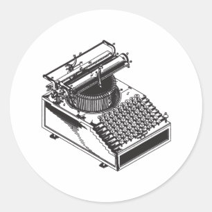 Writer-Type Writer Maskin - Typewriter Runt Klistermärke