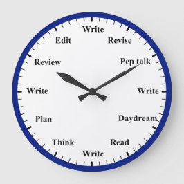 Writer's Clock - Writing Job Fun Dark Blue Clock Stor Klocka