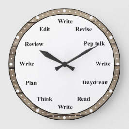 Writer's Clock - Writing Job Fun Faux Brown Wood Stor Klocka