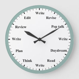 Writer's Clock - Writing Job Fun Mint Blue Clock Stor Klocka