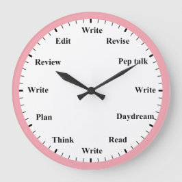 Writer's Clock - Writing Job Fun Pink Wall Clock Stor Klocka