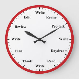 Writer's Clock - Writing Job Fun Red Wall Clock Stor Klocka