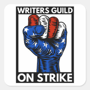 Writers Guild Of America Strejkar Fyrkantigt Klistermärke