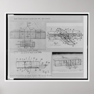 WRITHERS AIRPLANE PATENT TECKNING POSTER