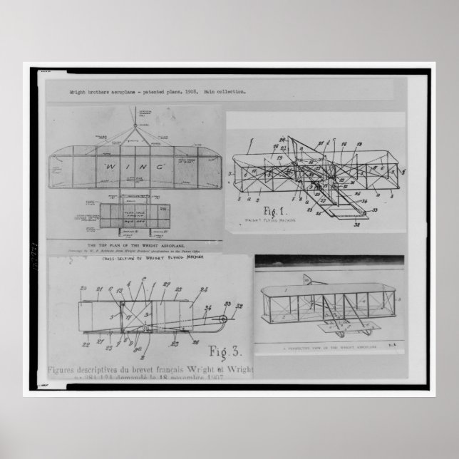 WRITHERS AIRPLANE PATENT TECKNING POSTER (Framsidan)