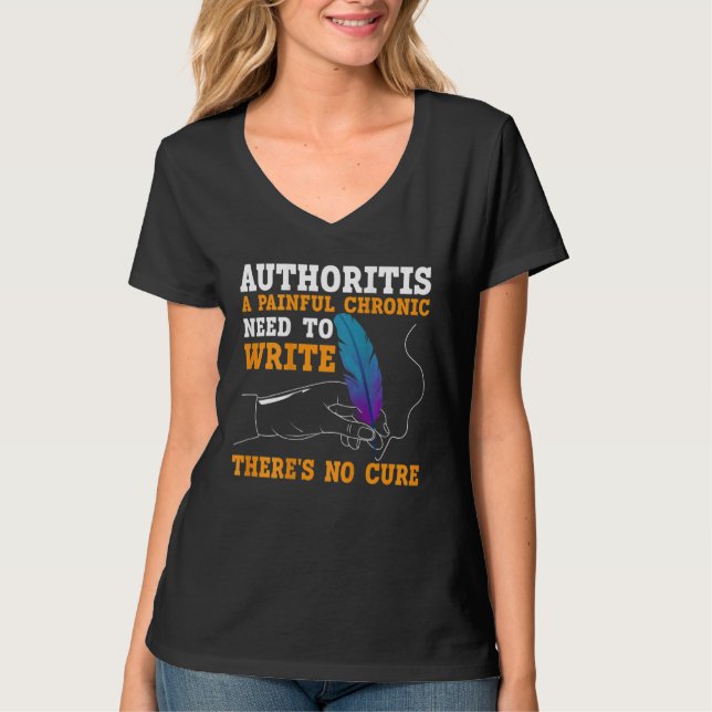 Writing BACKPRINT For Authors And Writers 2 T Shirt (Framsida)