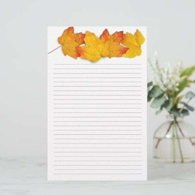 Writing Paper Maple Leaves Header Brevpapper (Stående Fram)