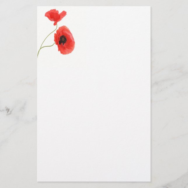 Writing paper poppy brevpapper (Framsida)