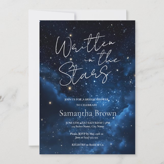 Written in the Stars Bridal Shower Invitation Inbjudningar (Framsida)