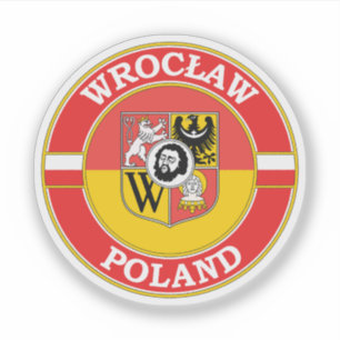 Wroclaw Poland Circle Emblem Klistermärken