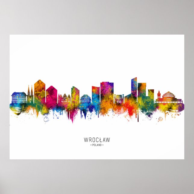 Wrocław Poland Skyline Poster (Framsidan)