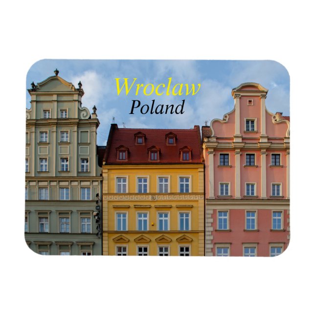 Wroclaw Polen Colorful Byggnad Magnet (Horisontell)