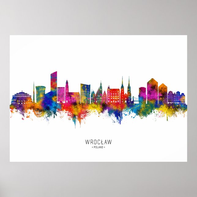 Wroclaw Polen Siluett Poster (Framsidan)