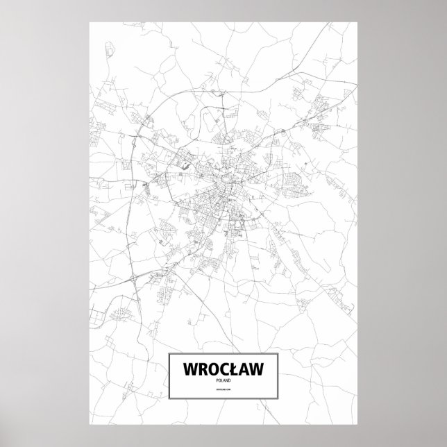 Wrocław, Polen (svart på vitt) Poster (Framsidan)