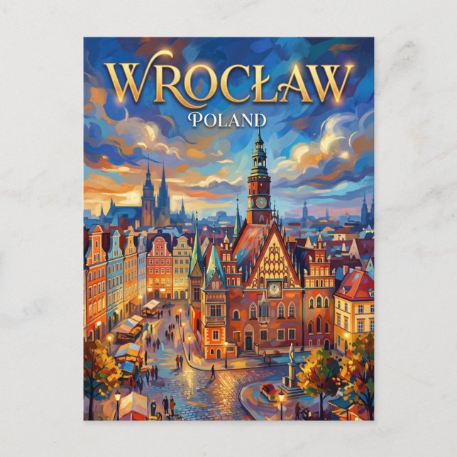 Wrocław Polen Vykort (Framsida)
