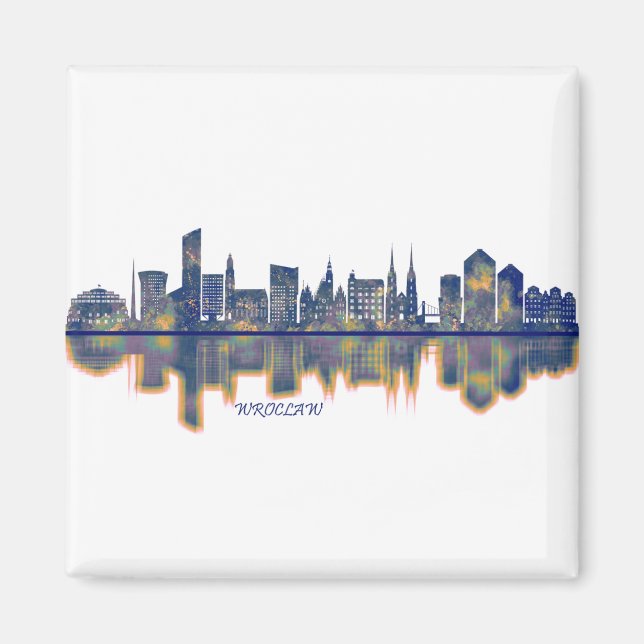 Wroclaw Skyline Magnet (Framsidan)