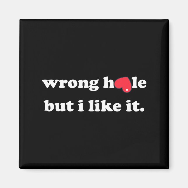 Wrong Hole But I Like It Funny Quote Meme  Magnet (Framsidan)