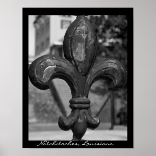 Wrought järn Fleur de lis Natchitoches Poster
