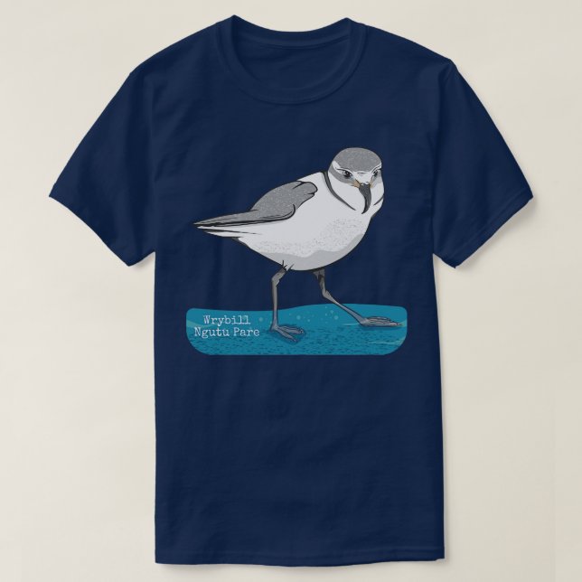 Wrybill Ngutu pare NZ-fågel T Shirt (Design framsida)