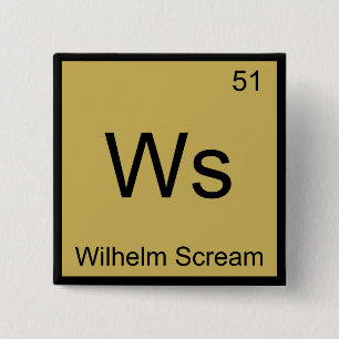 Ws - Wilhelm Scream Kemiskt Element Symbol T-shirt Knapp