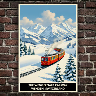 WSchengen, Schweiz: 1960-talets Vintage resor Post Poster