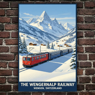 WSchengen, Schweiz: 1960-talets Vintage resor Post Poster