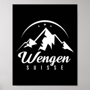 WSchengen Schweiz Ski Resort Skiing Snowboarding Poster