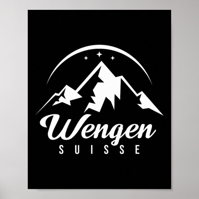 WSchengen Schweiz Ski Resort Skiing Snowboarding Poster (Framsidan)
