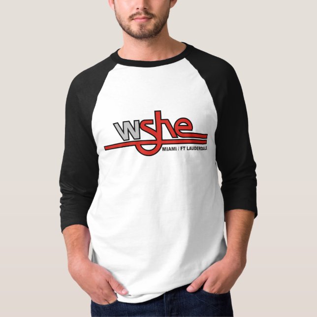 WSHE 3/4" sleevemanar Jersey för Raglan svart/vit Tröja (Framsida)
