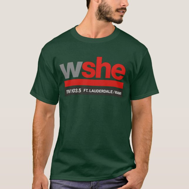 WSHE FM 103.5 Miami Retro T Shirt (Framsida)