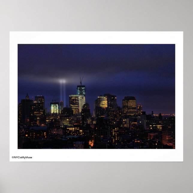 WTC-tribute i Light - 9.11.2011 vid vriden Poster (Framsidan)