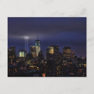 WTC Tribute in Light - 9/11/2011 i skymningen Vykort