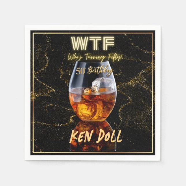 WTF 50 Manar 50:e Födelsedagsfesten Pappersservett (Framsidan)