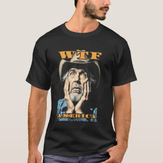 WTF America Ledsen Cowboy Vilda western American V T Shirt