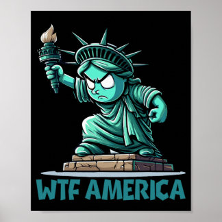 WTF Amerika mot trumpens politik och demokrati Poster