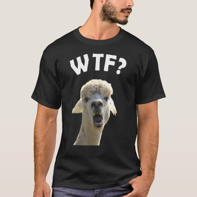 WTF-Coola Alpaca Animal Graphics T Shirt (Framsida)