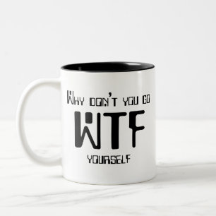 WTF-mugg - två tonar b&w Två-Tonad Mugg