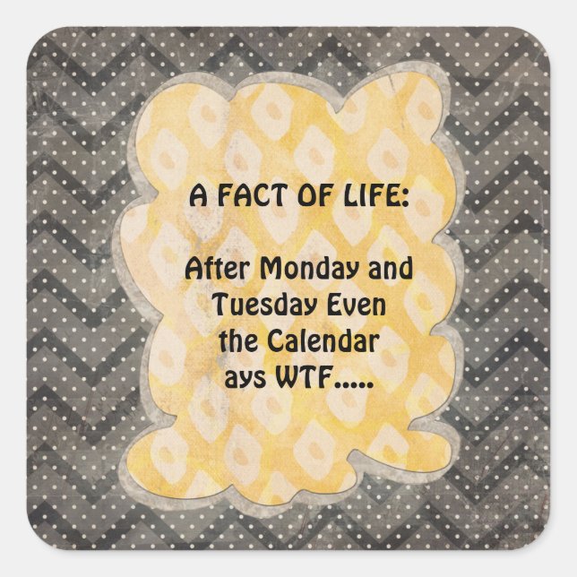 WTF-Roligtar - fakta Fyrkantigt Klistermärke (Framsida)