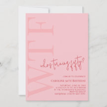WTF som blir femtio | Rosa Red Modern Birthday