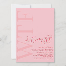 WTF som blir femtio | Rosa Red Modern Birthday Inbjudningar
