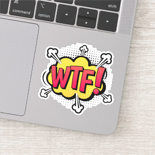 WTF! Tecknad Retro Pop Art Tal Bubble Laptops Klistermärken