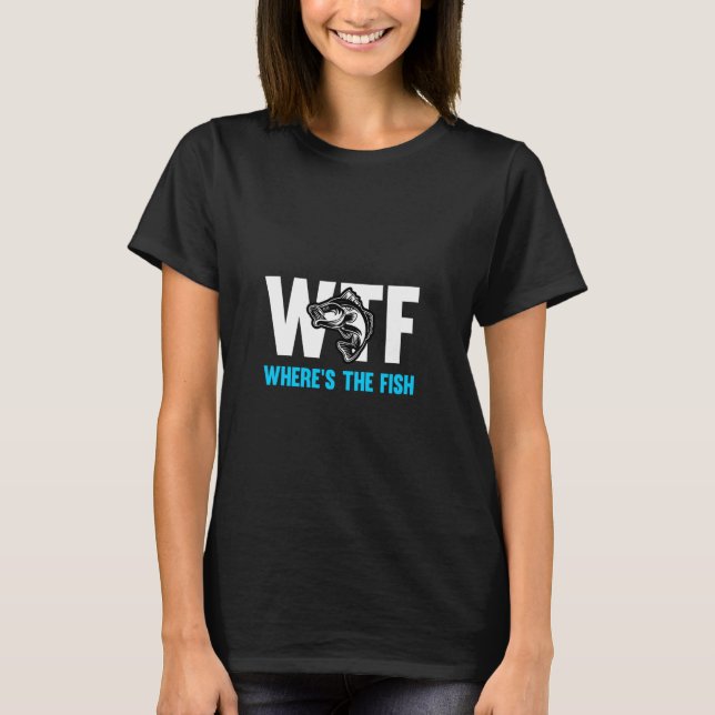WTF Var Är Fisken rolig design T Shirt (Framsida)