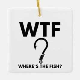 WTF Var Är Fisken Rolig Fiske Julgransprydnad Keramik