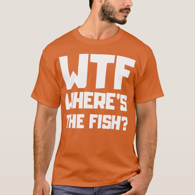 Wtf Var är hon Fisk 70-tals present T Shirt (Framsida)